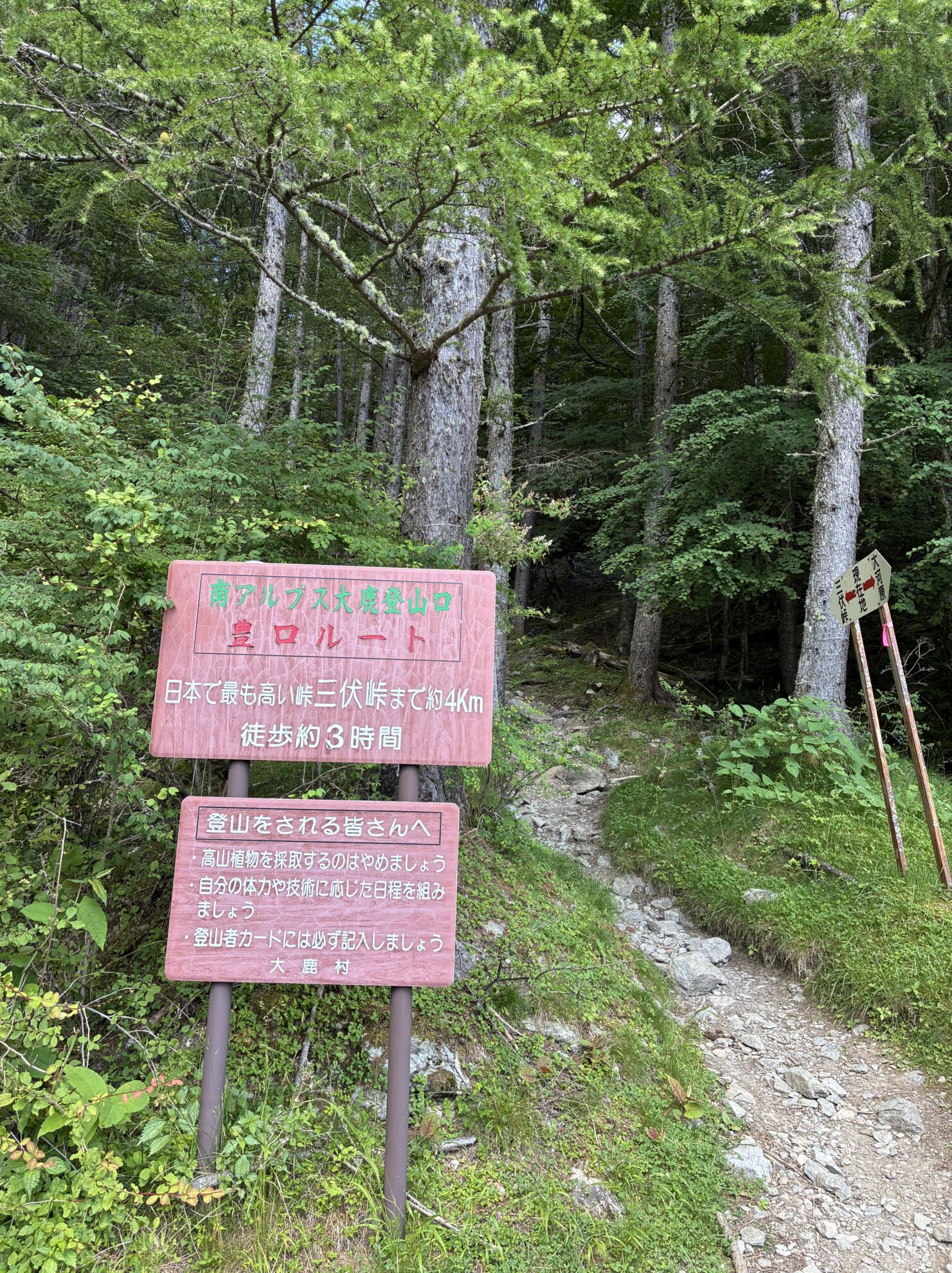 続南ア鳥倉登山口入口